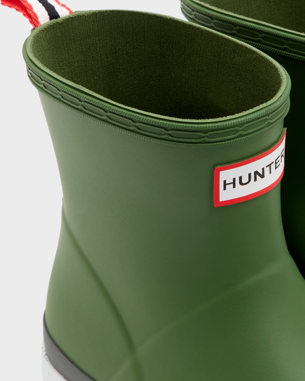 Womens Hunter Play Boots Green/White - Original Short Speckle Rain - 8327405-SF